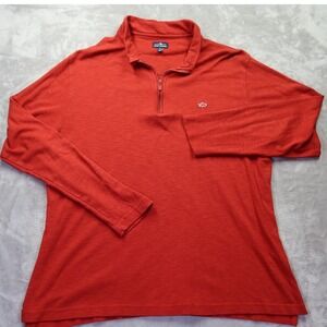 Fish Hippie Men's Red 1/4 Zip Long Sleeve Pullover Shirt XL